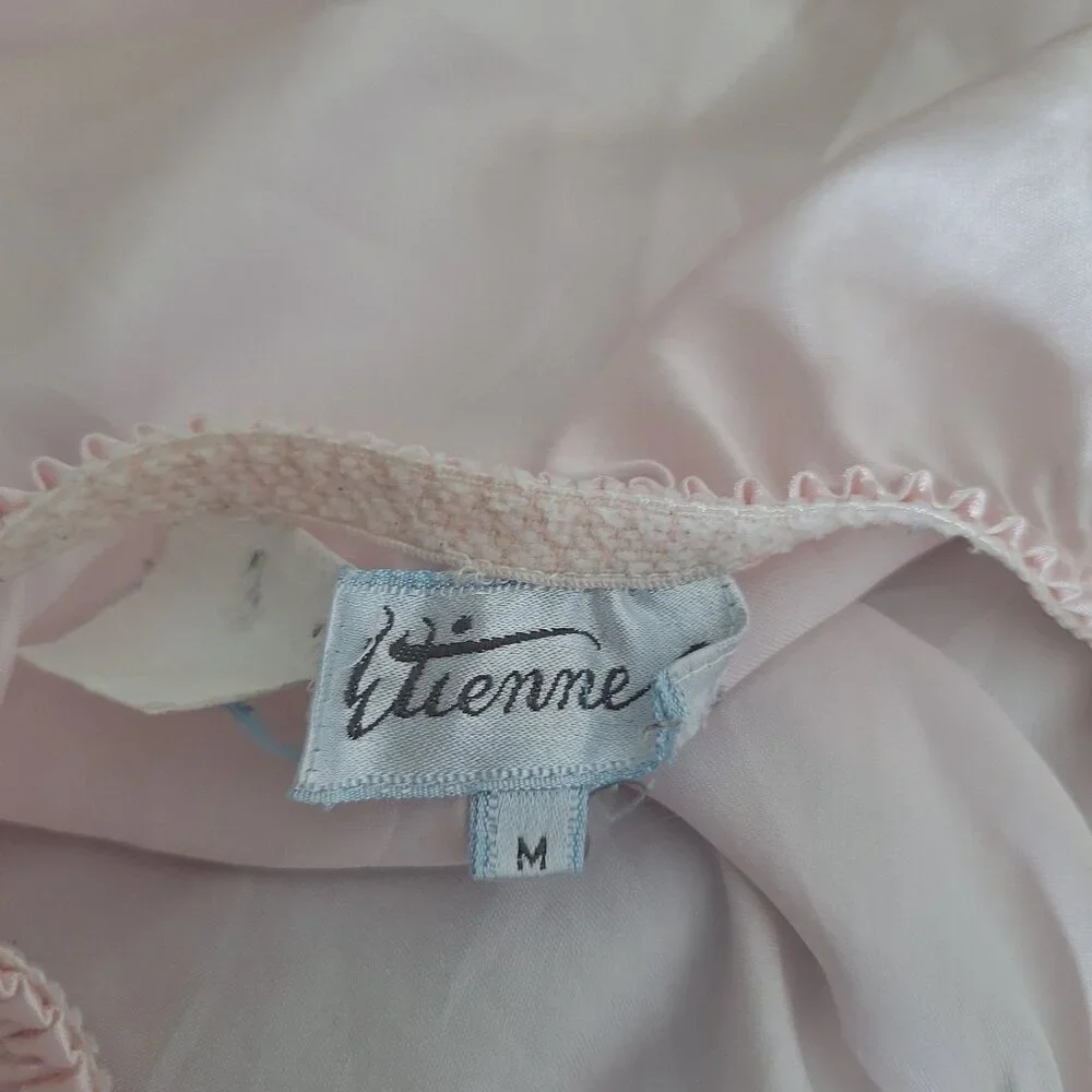 Vintage Etienne pink satin lace slip size medium - Picture 3 of 7